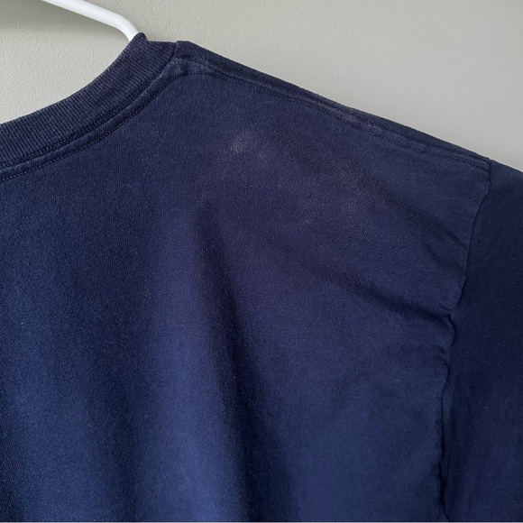 Vintage Embroidered Wolf Tee Navy T-Shirt 90s Size 2XL 1996 Upper Michigan - Picture 9 of 13